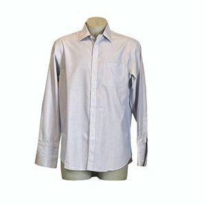 Charles Tyrwhitt Button Down Shirt Mens 16.5 35 Blue White Dress Work Shirt Tux